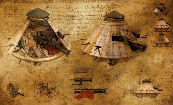 invențiile lui Leonardo da Vinci tancul